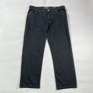 BRAX Cooper Denim Jeans Men 35 Black Stretch‎ Regular Fit 5 Pocket Chino